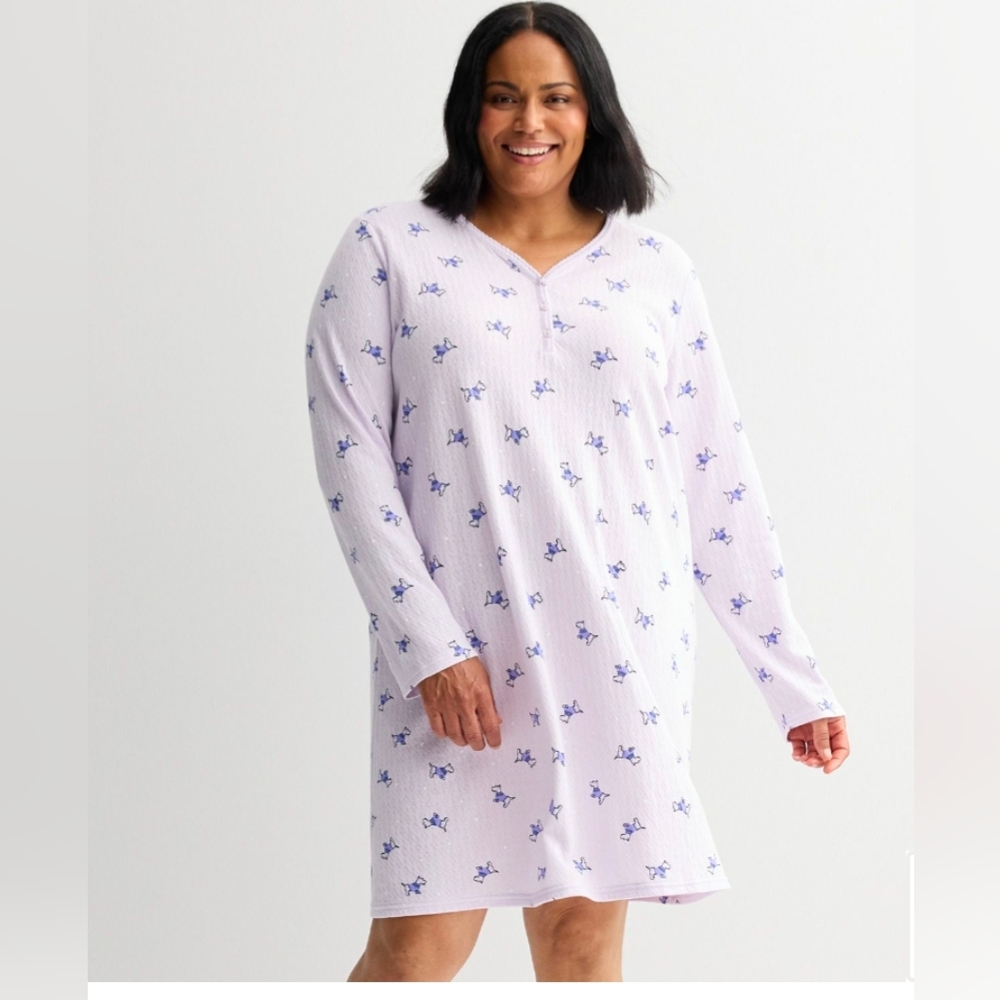 NWT Croft & Barrow Knit Sleepshirt SIZE 1X Dogs print